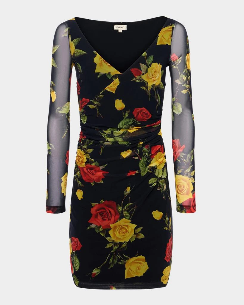 L'Agence Reiner Cross-Front Mini Dress 1