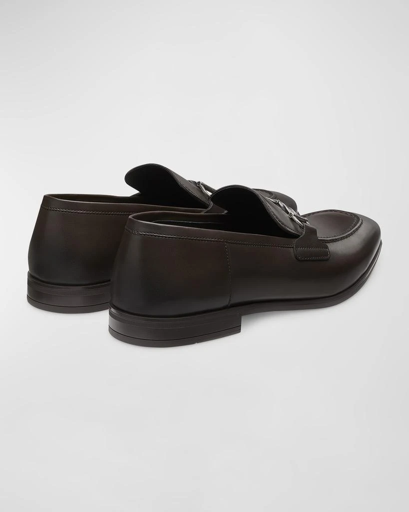 Stuart Weitzman Men's Simon Leather Twist Bit Loafers 5