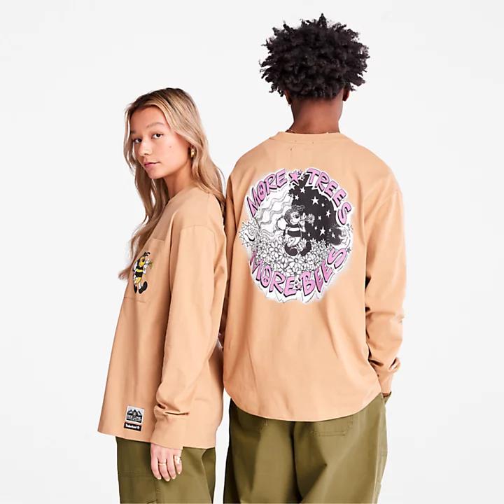 Timberland Bee Line x Timberland® Back-graphic Long-sleeved T-Shirt in Brown