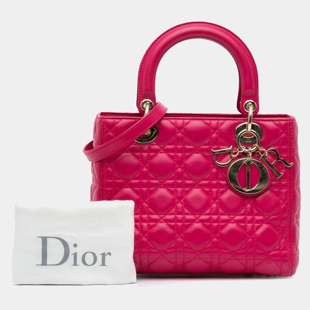 Dior Dior Pink Lambskin Cannage Medium  Lady Dior 8