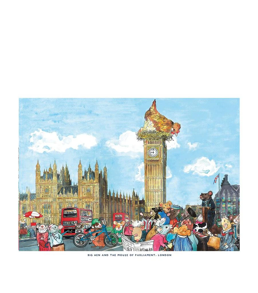 Jo Laing Big Hen and the Mouse of Parliament Print (42cm x 59cm) 1