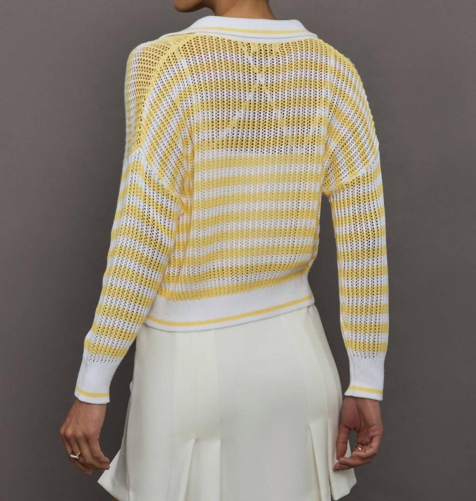 525 America 525 America - Kimberly Striped Collared Pullover