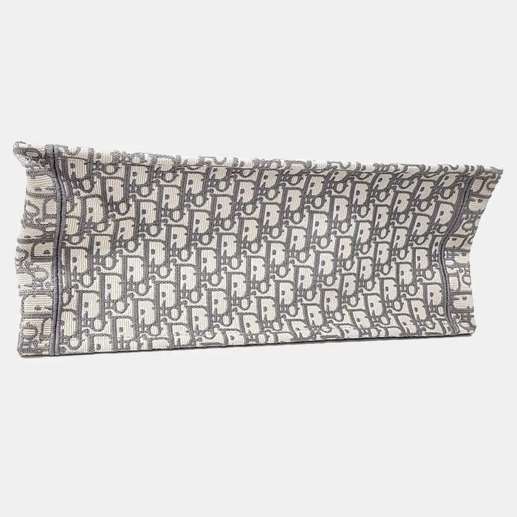 Dior Dior Grey White Fabric Oblique Book Tote Bag 5