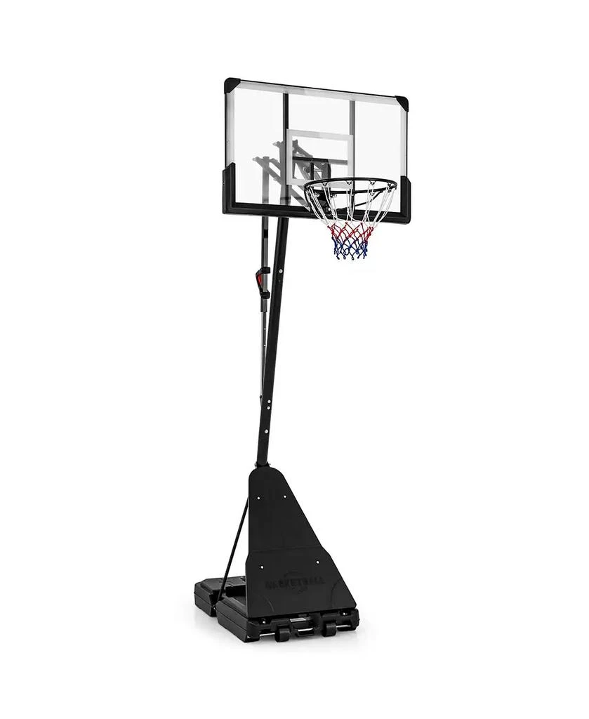 Costway 4.9-10 FT Basketball Hoop System with 44 Inch Shatterproof Backboard with Wheels 2