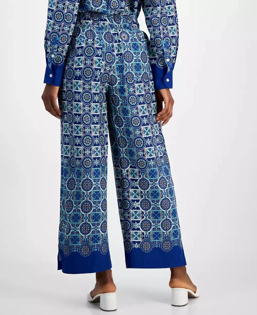 Nautica Jeans Women's Foulard-Print Straight-Leg Pants 4