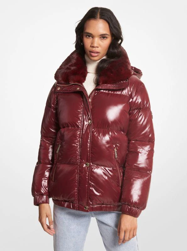 michael_kors Faux Fur-Trim Quilted Nylon Puffer Jacket 1