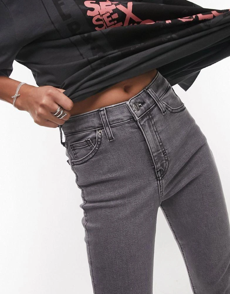 Topshop Topshop high rise Jamie jeans in grey 4