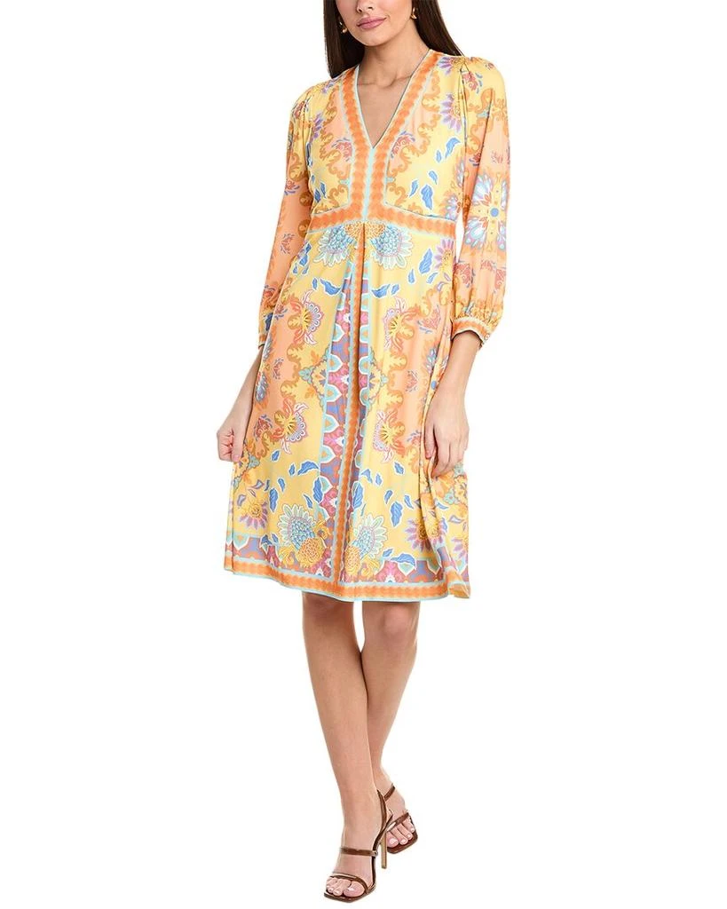 wedding dress reddit Hale Bob Women's ZELLA V Neck Patterned Mini Dress 5ZBB610A – Izzi of Baslow main image 0