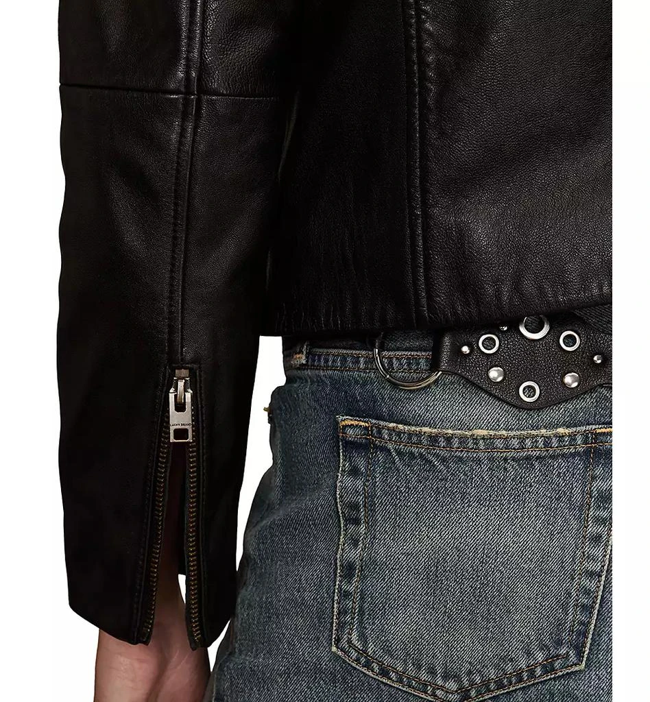 Lucky Brand Women's Zip Up Leather Jacket 3