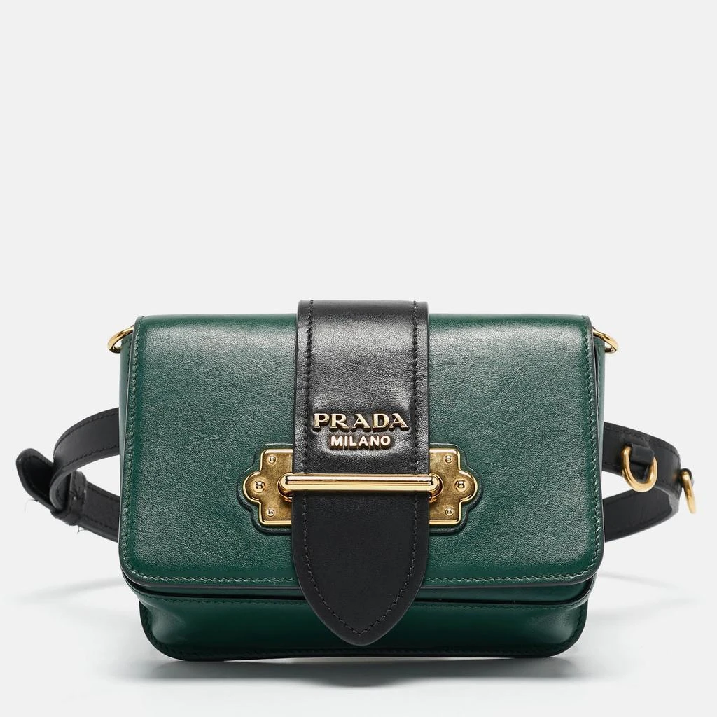 Prada  Green/black City Calf Leather Cahier Belt Bag 1