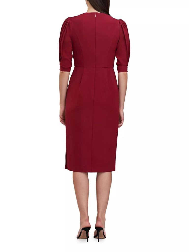 Kay Unger Gretchen Crepe Jewel-Neck Midi-Dress 4