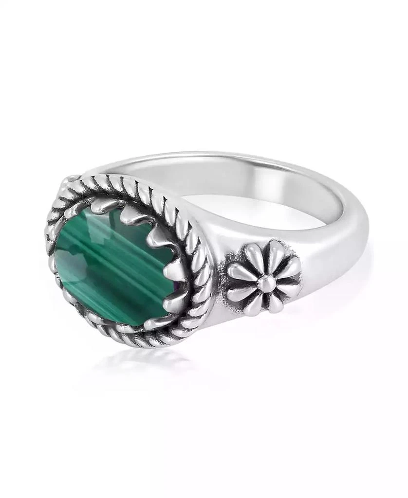American West Jewelry Sterling Silver Malachite East West Ring 3