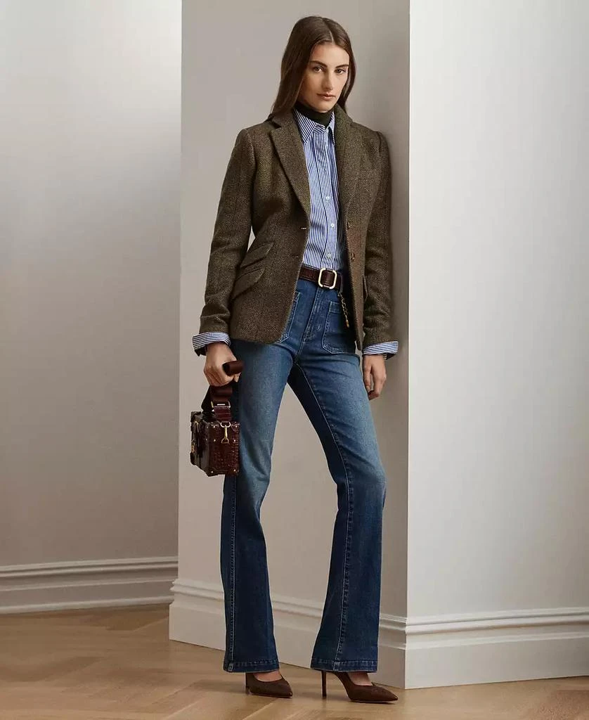 Ralph Lauren Women's Wool-Blend Herringbone Tweed Blazer 5