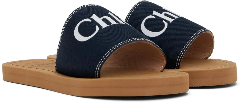 Chloé Kids Navy 'Chloé' Slides 4