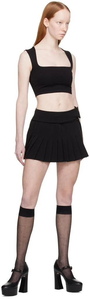 Danielle Guizio Black Pleated Miniskirt 4