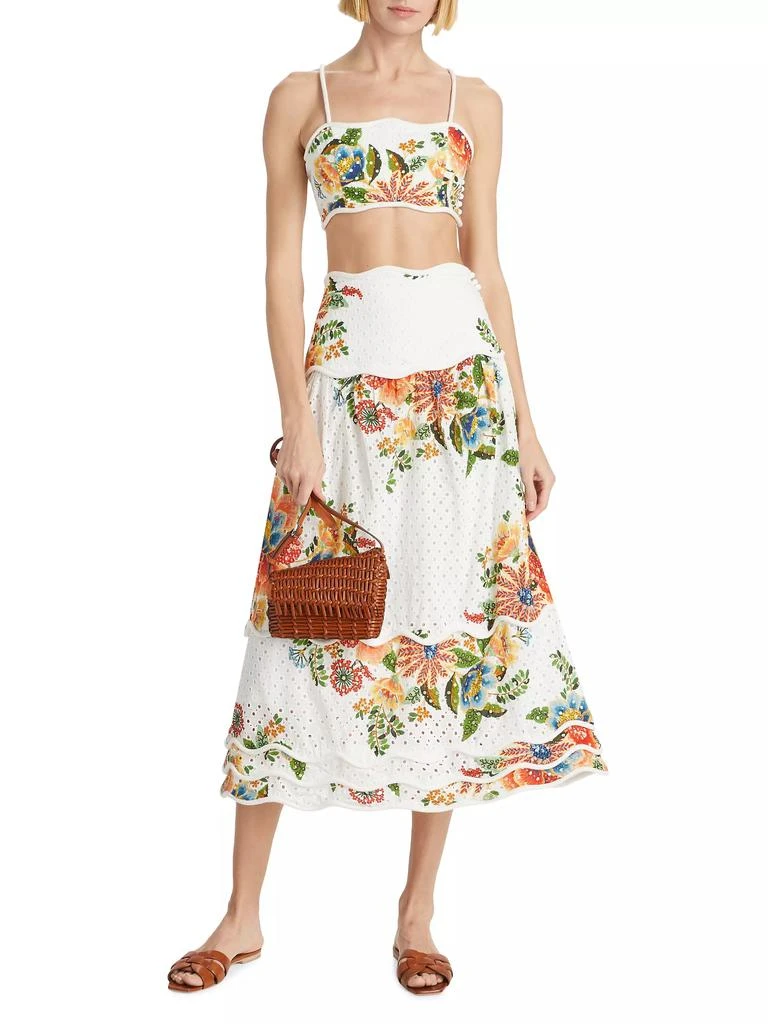 Farm Rio Delicate Garden Cotton Skirt 2