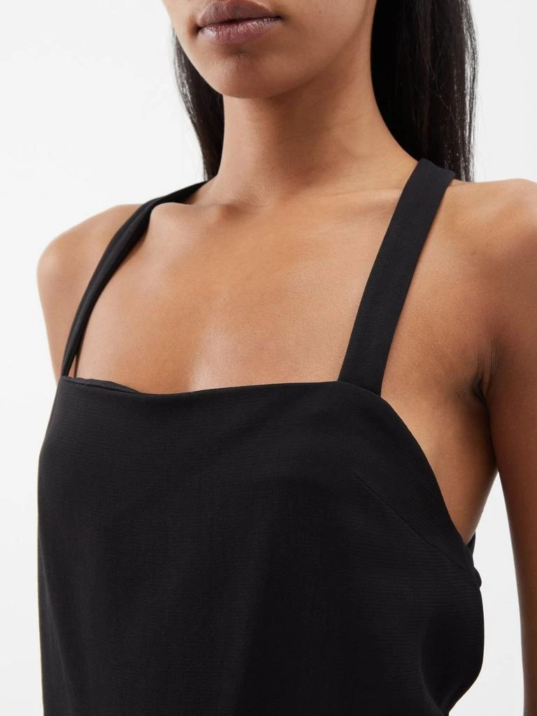 Khaite Axell crossover-straps backless crepe top 4