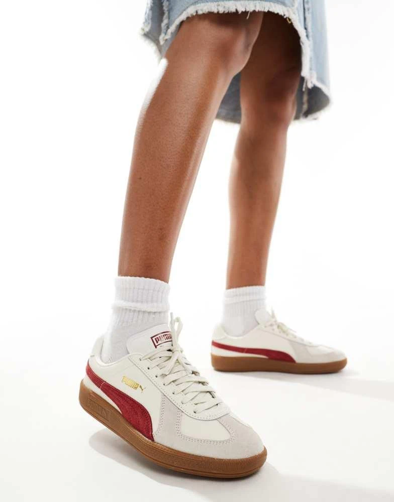 Puma Puma Army trainers in white and burgundy 1