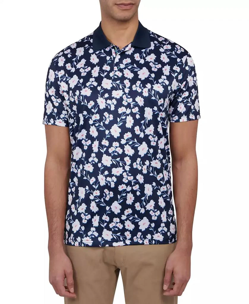 Society of Threads Men's Slim Fit Floral Print Performance Polo Shirt 1