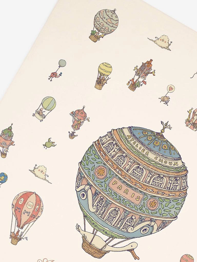 Atelier Choux Atelier Choux Baby Hot Air Balloons Cashmere Blanket in Ivory (100 cm x 80 cm) 4