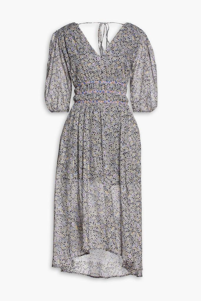Maje Floral-print cotton-voile midi dress
