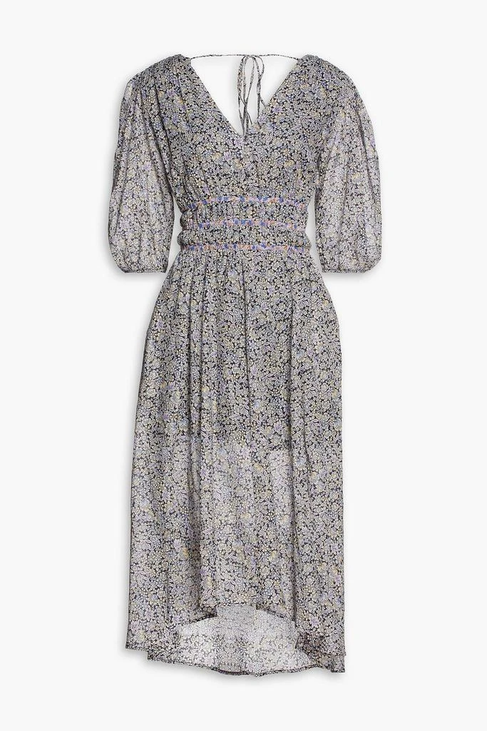 Maje Floral-print cotton-voile midi dress 1