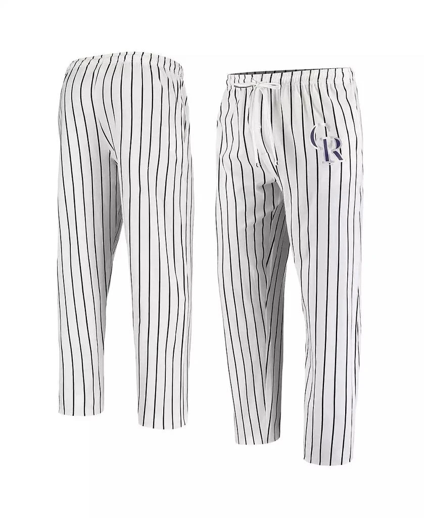 Concepts Sport Men's White Colorado Rockies Vigor Pinstripe Pants 4