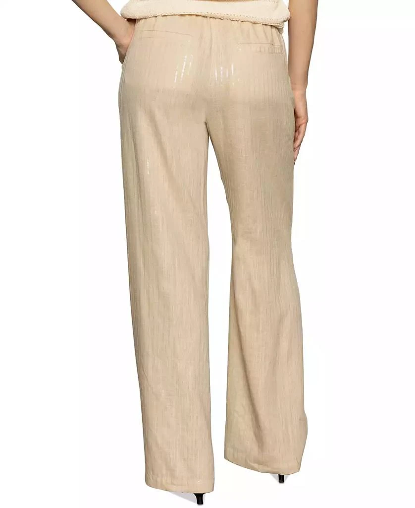 Sanctuary Women
s Coastal Sequined-Stripe Wide-Leg Pants 5