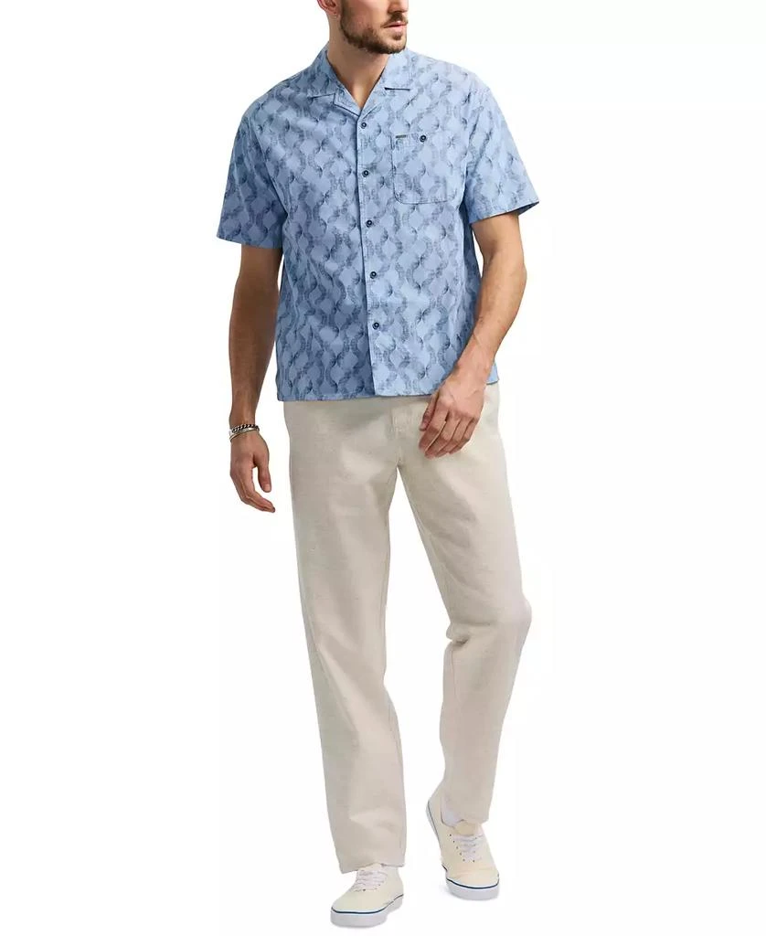 BUFFALO David Bitton Men's Sonix Relaxed Fit Short Sleeve Wave Print Button-Front Camp Shirt 2