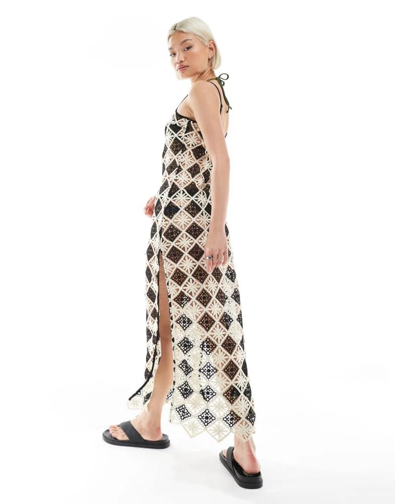 New Look square crochet beach dress in black and white  On Sale Now with  Up to 50% Off | Discover Exclusive Deals & Savings at BeyondStyle   Authentic New Look Home|women