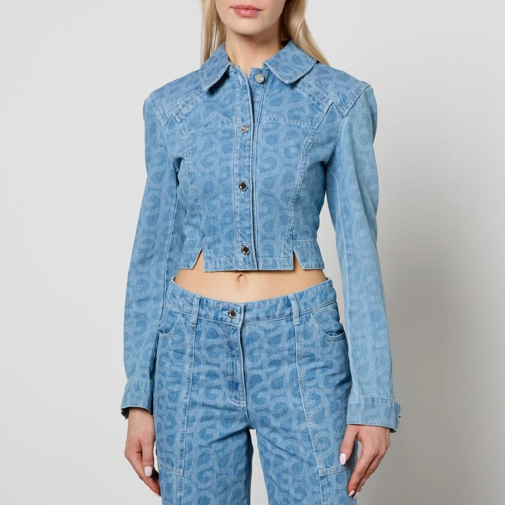 Stine Goya Sammie Cropped Logo Denim Jacket 1