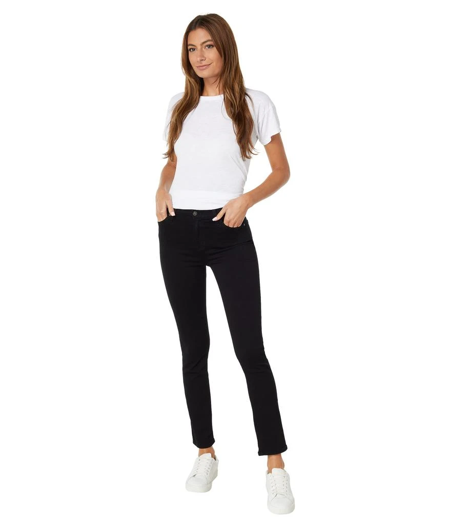 AG Jeans Mari High-Rise Slim Straight in Opulent Black 4