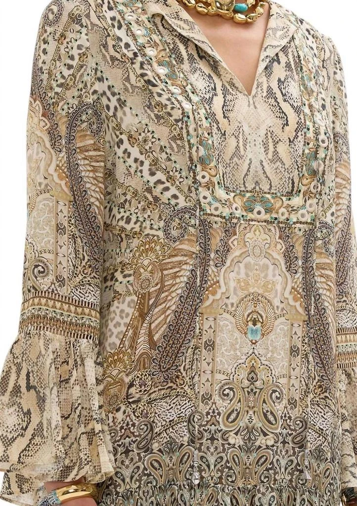 Frill Hem Long Sleeve Dress In The Throne Room  On Sale Now with Up to 41%  Off | Discover Exclusive Deals & Savings at BeyondStyle  Authentic Camilla  women|clothing|dresses with Limited-Time