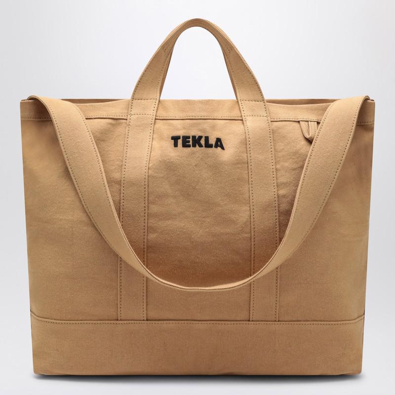 Tekla Beach bag in camel cotton