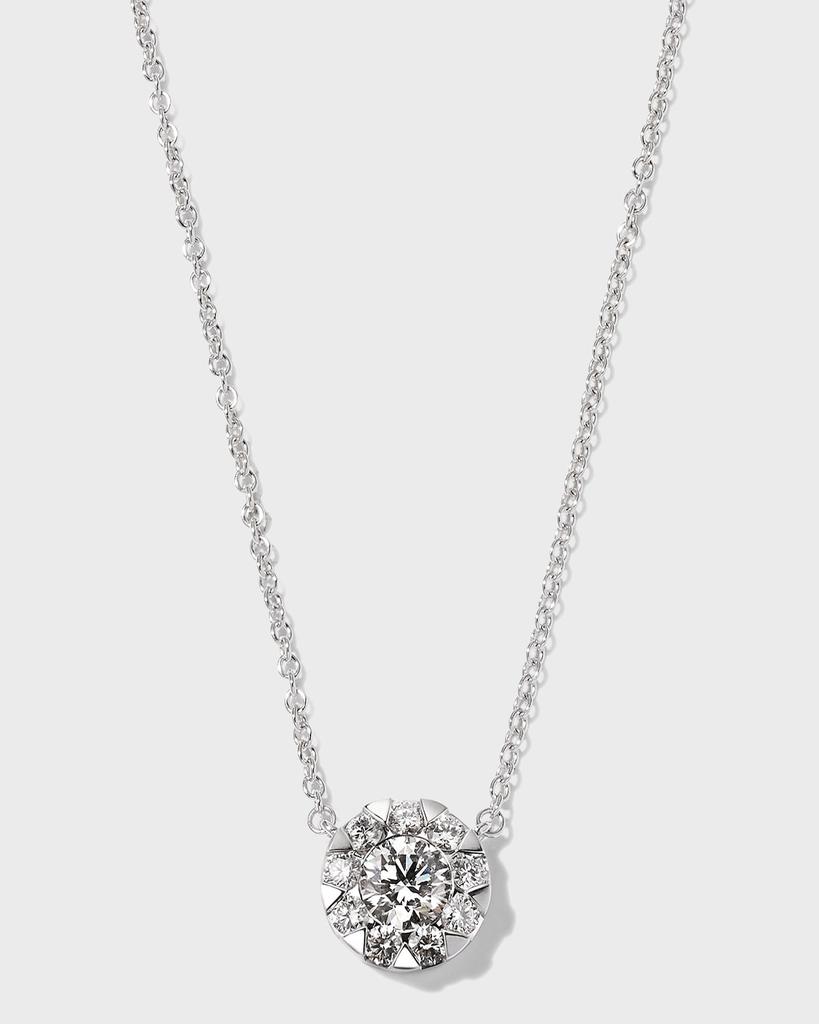 Memoire 18k White Gold Diamond Bouquet Fashion Necklace, 18"L, 0.66tcw