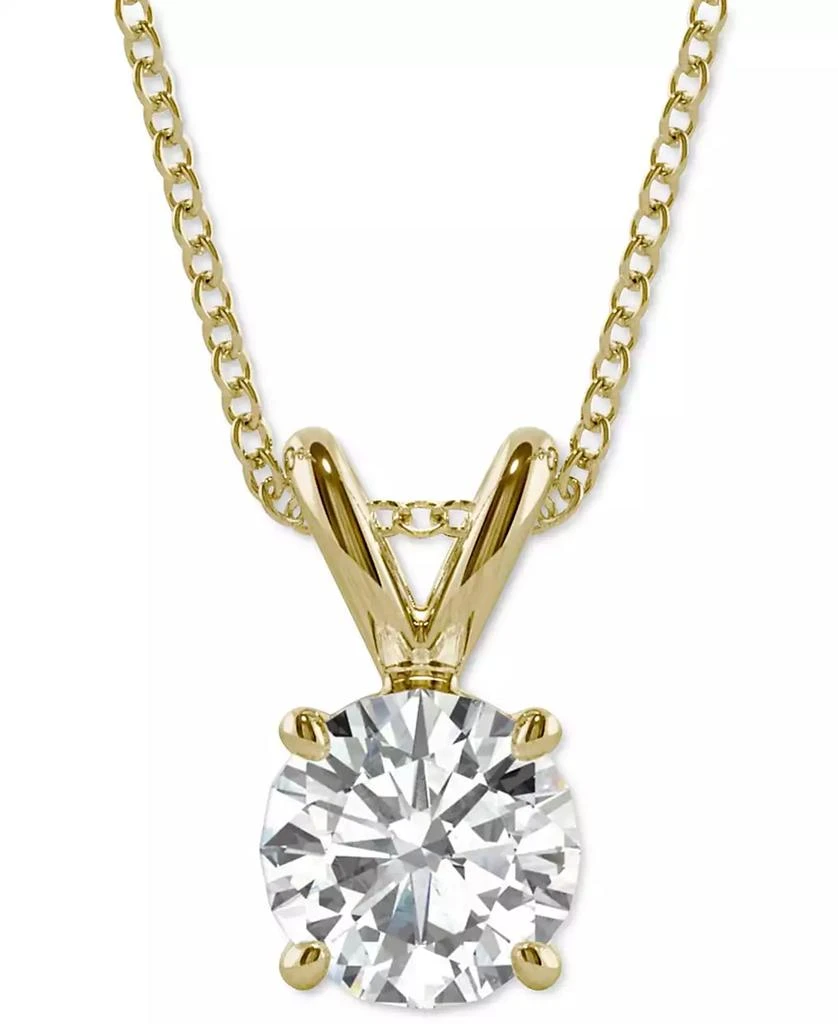 Charles & Colvard Moissanite Solitaire Pendant 1/2 ct. t.w. - 3 1/10 ct t.w. Diamond Equivalent in 14k White or Yellow Gold 1
