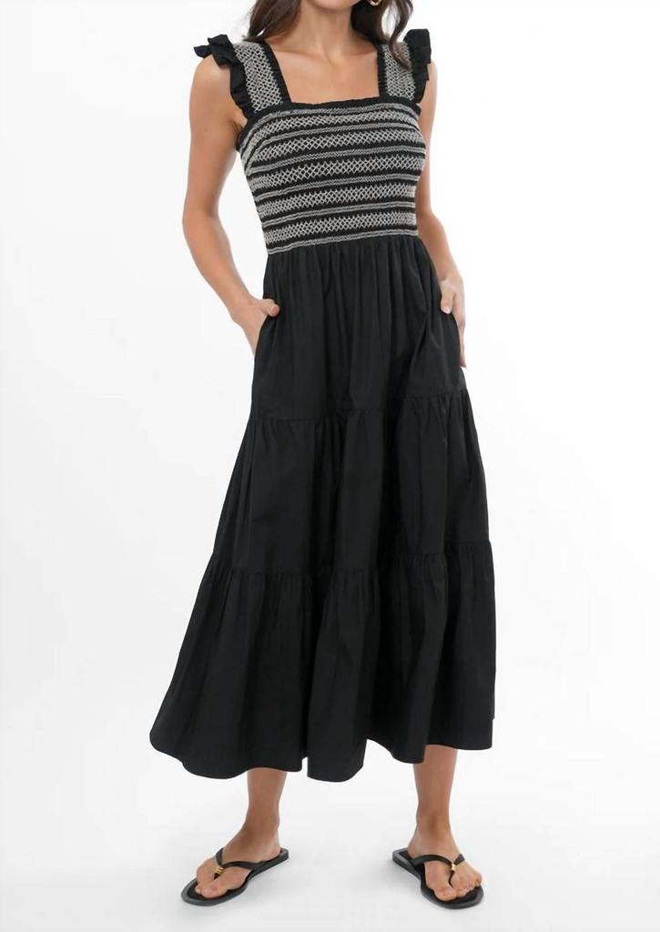 Greylin Greylin - Felicia Multi Stitch Smocked Midi Dress