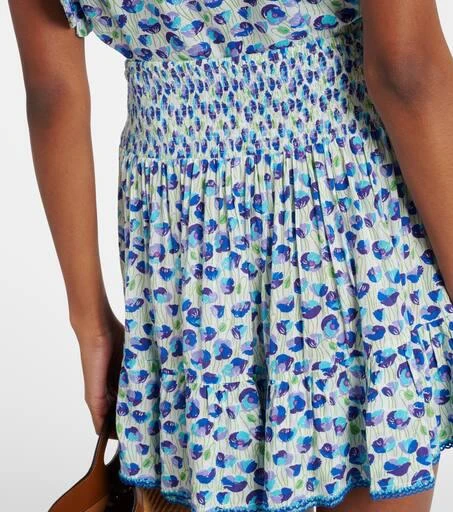 Poupette St Barth Mabelle printed shirred miniskirt 5