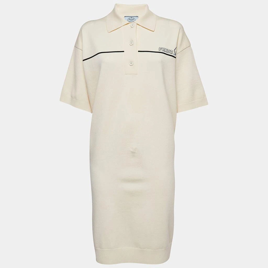 denim beige dress Prada Sleeveless Cotton Mesh Top, Woman, Cord, Size 40