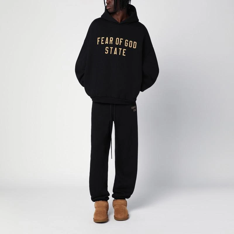 Essentials Black hoodie with logo 2