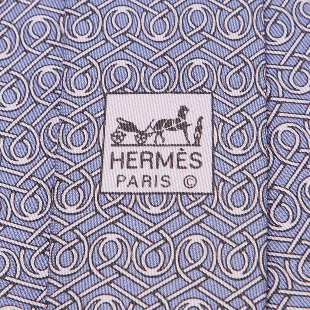 Hermes Hermès Purple Printed Silk Classic Tie 3
