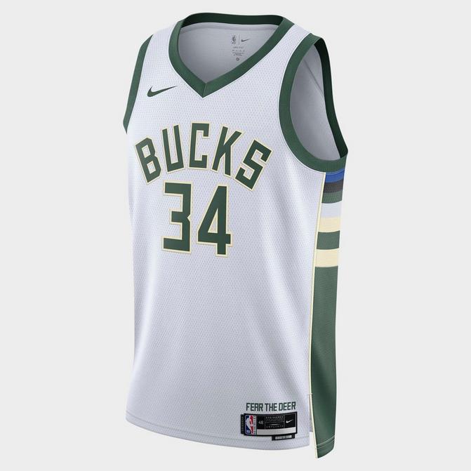 NIKE Men's Nike Milwaukee Bucks NBA Giannis Antetokounmpo Association Edition Basketball Jersey