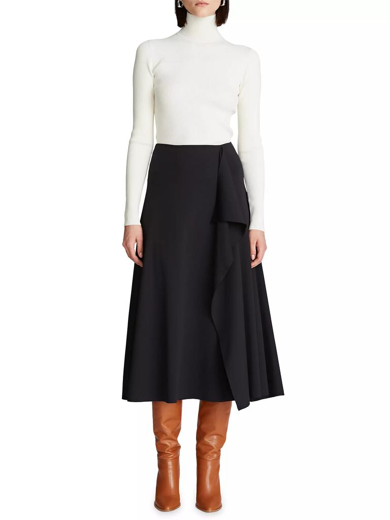 Halston Ty Rib-Knit Turtleneck