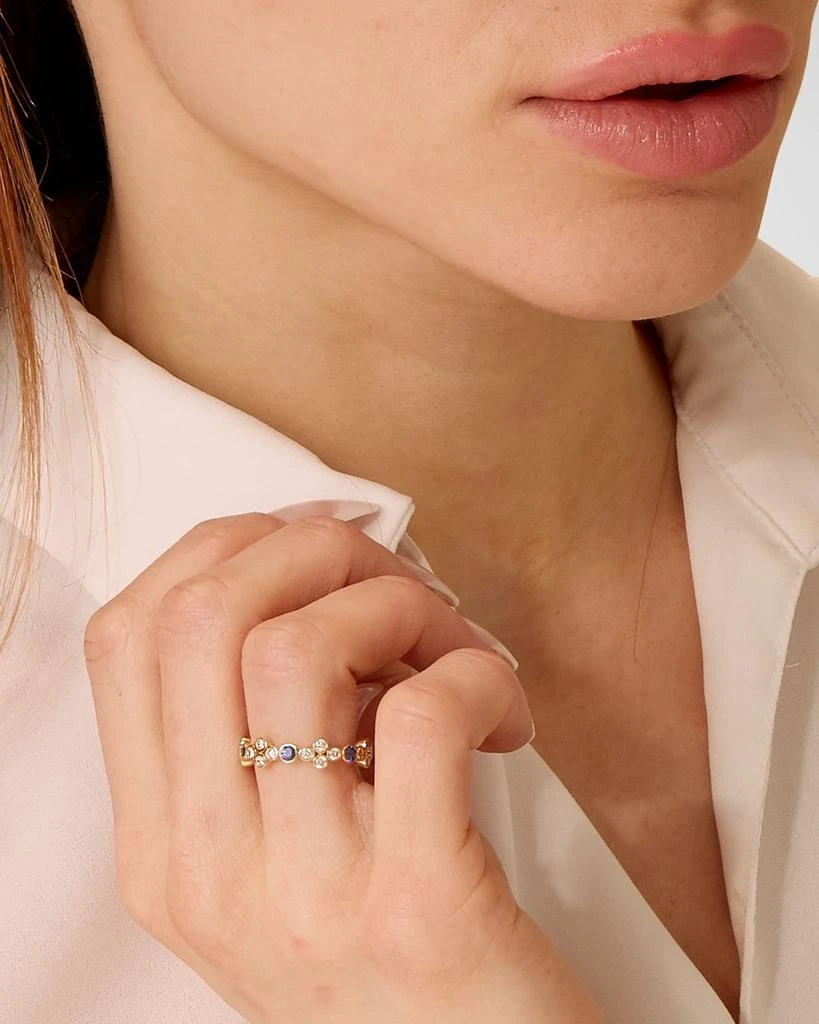 Syna 18K Yellow Gold Mogul Band with Gemstones and Diamonds, Size 6.5 3