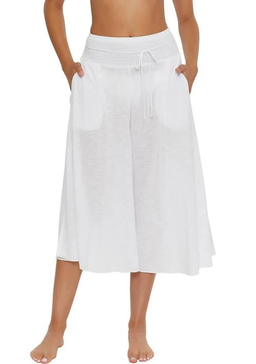 Becca Breezy Basics Solid Gaucho Swim Coverup Pants 1