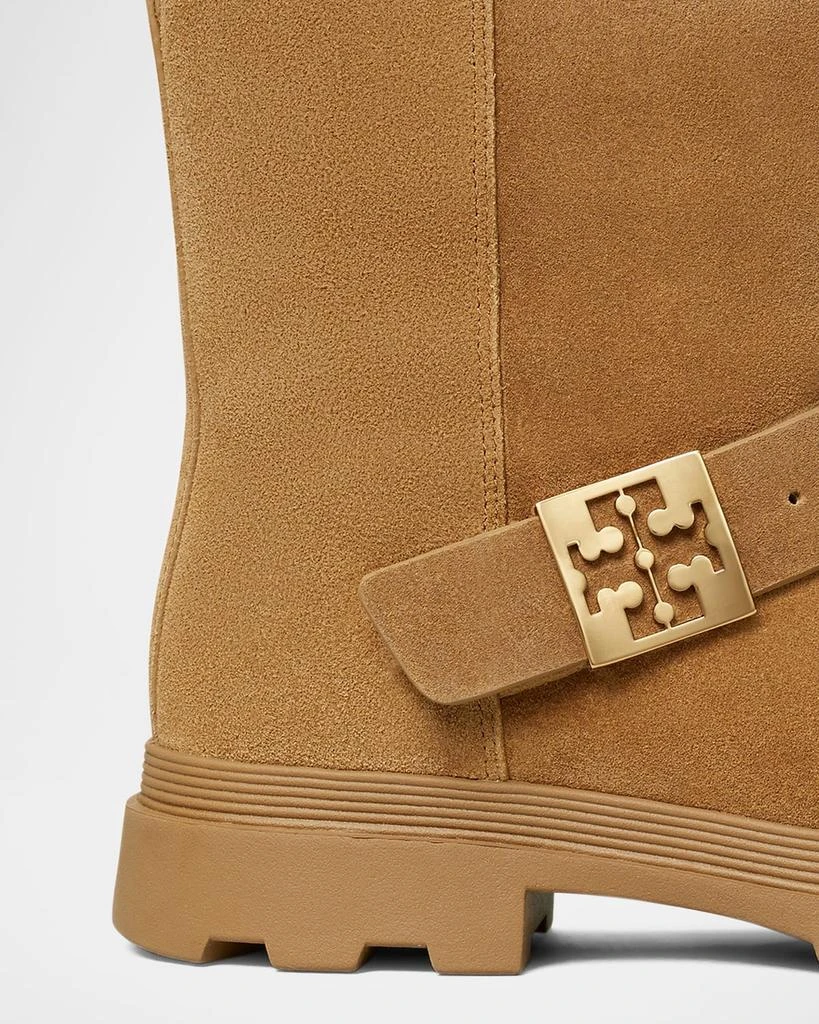 Tory Burch Mellow Suede Shearling Buckle Cozy Booties 4