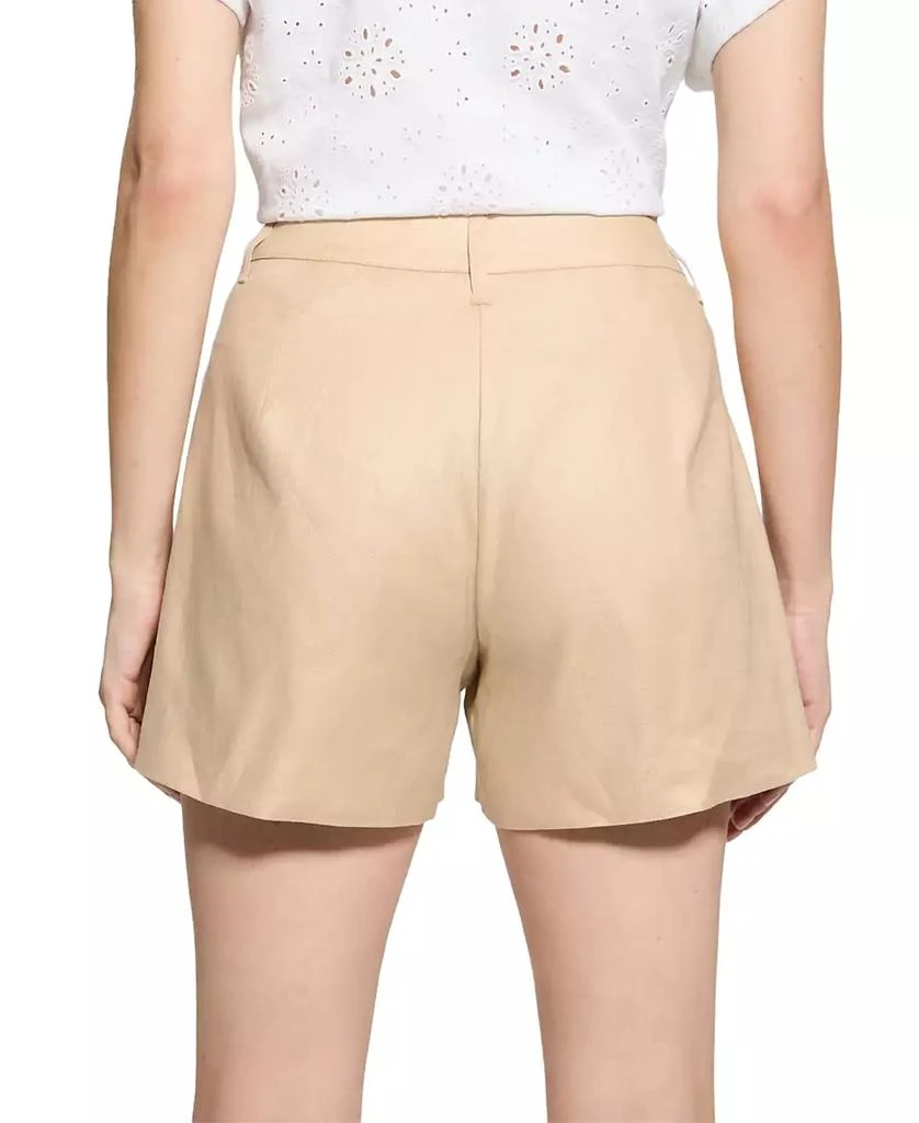GUESS Women's Isabeau Linen-Blend High-Rise Shorts 6