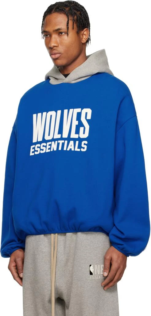 Essentials Blue & Gray NBA Wolves Pull Over Hoodie 4