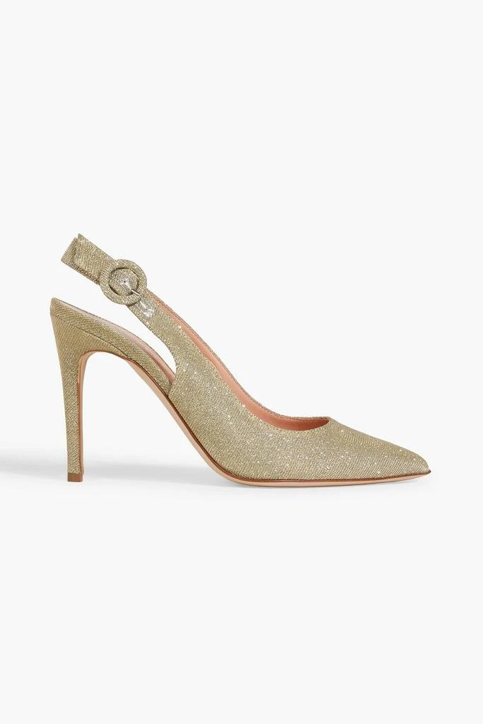 Rupert Sanderson Diana iridescent lamé slingback pumps 1