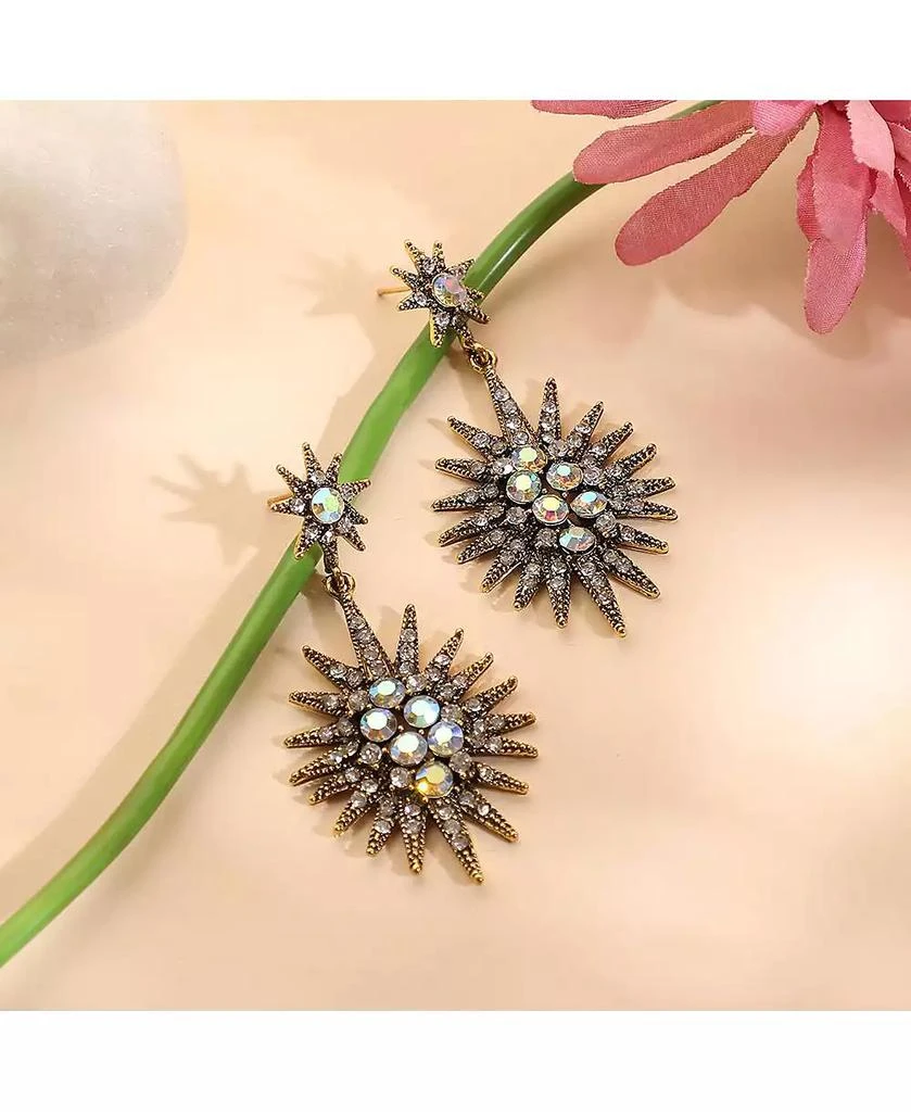 SOHI Crystal Rays Drop Earrings 2